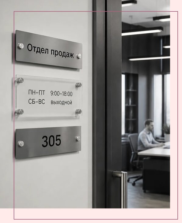 Офисные таблички на дверь в Сарове по цене от 5103 р. | Аванза-Сро
